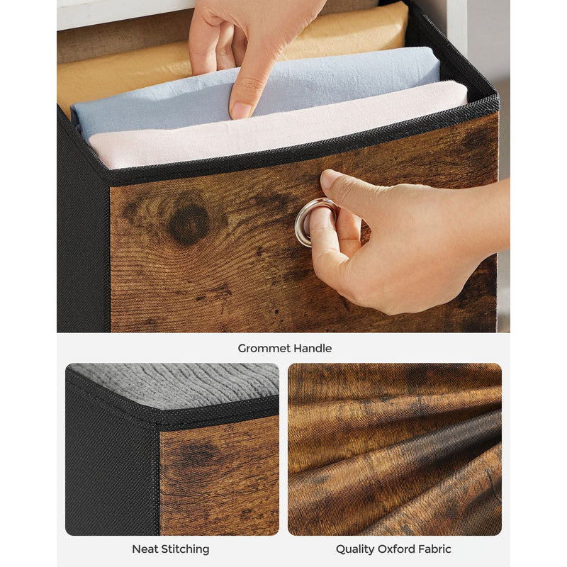 Songmics Industrial Fabric Boxes for Cube Storage Set of 6, 26x26x28cm