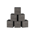 Songmics Fabric Boxes for Cube Storage Set of 6 Grey, 26x26x28cm Songmics
