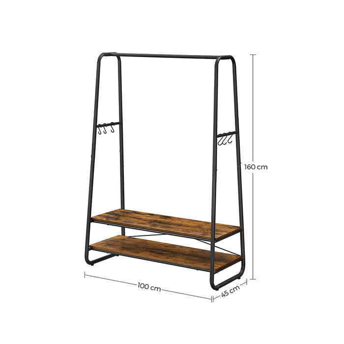 Vasagle Industrial Style Clothes Rail with Shelves