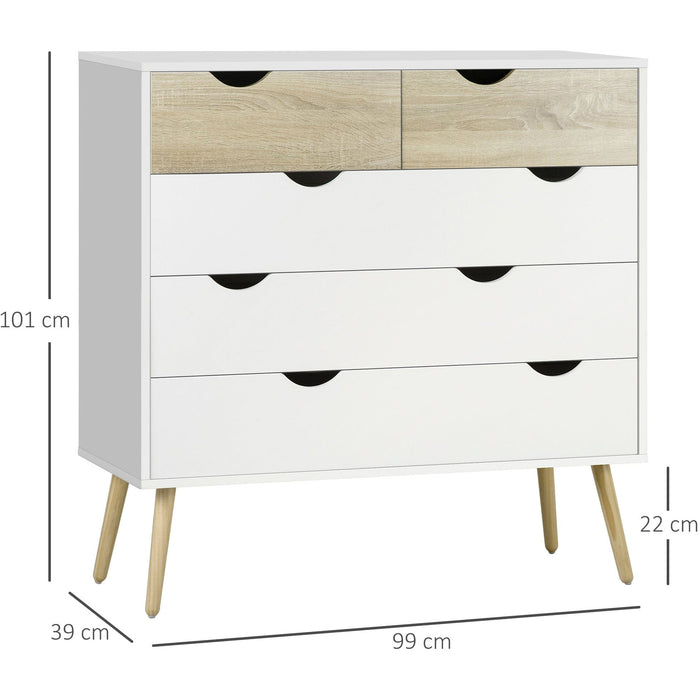 Scandi Inspired 5 Drawer Chest of Drawers