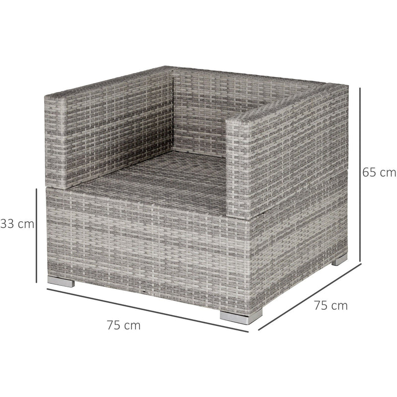 Single Rattan Sofa Chair with Padded Cushion for Outdoor