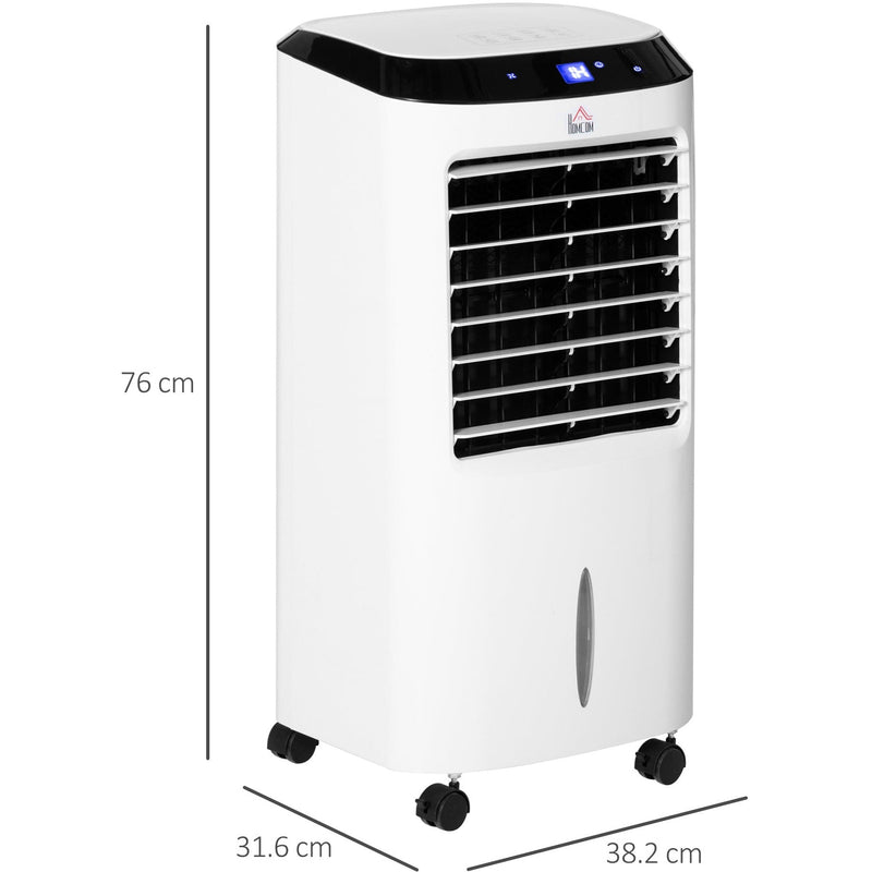 HOMCOM Portable Air Cooler, Evaporative Anion Ice Cooling Fan Water Conditioner Humidifier Unit w/3 Speed, Remote Controller, Timer for Home Bedroom Homcom