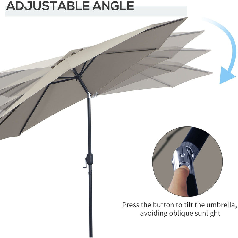 3m Tilting Garden Parasol with Crank Handle Outsunny