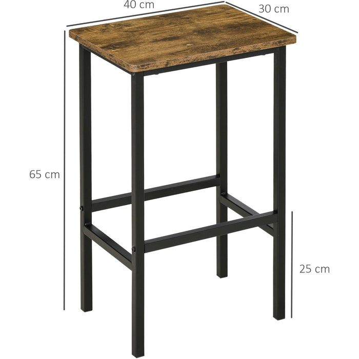 Set of 2 Industrial Breakfast Bar Stools, Rustic Brown