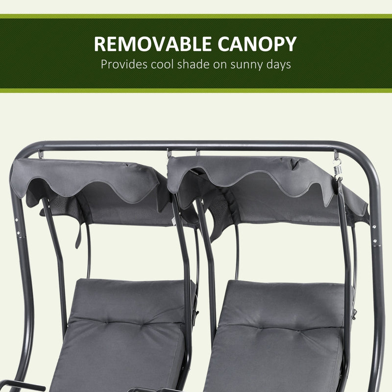 Canopy Swing Seat, Modern Garden Swing Seat, Outdoor Outsunny