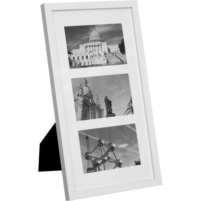 White Triple Photo Frame with Glass Front