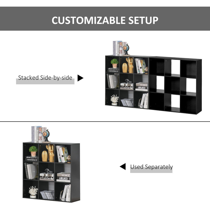 9 Cube Storage Bookcase, 3-Tier