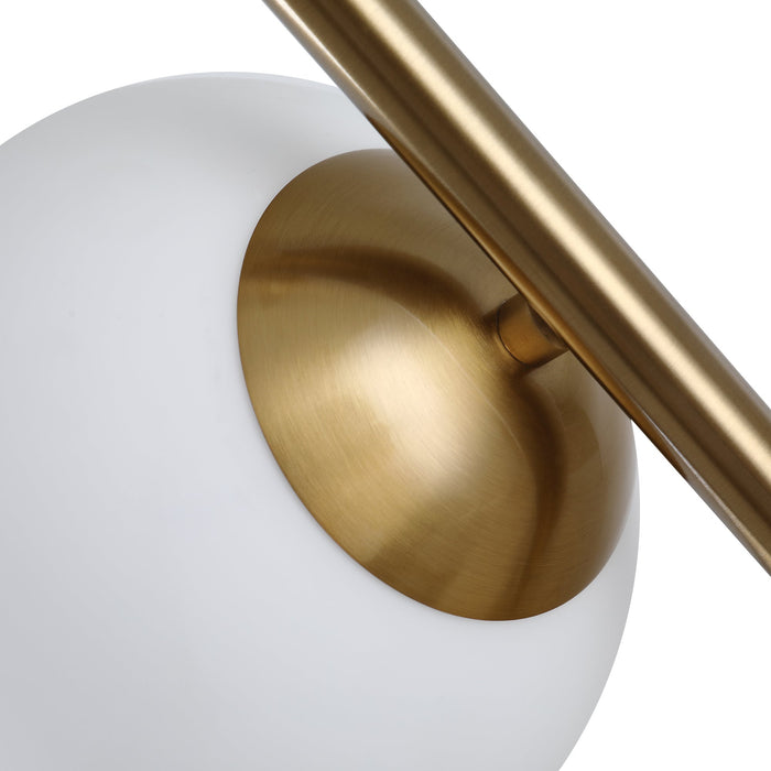 Gold 2-Shade Floor Lamp with Floor Switch