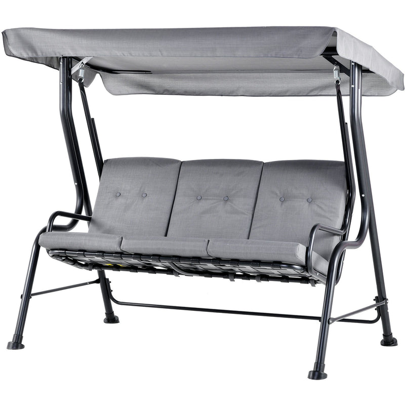 3 Seater Garden Swing Chair Hammock With Canopy, Bed Outsunny