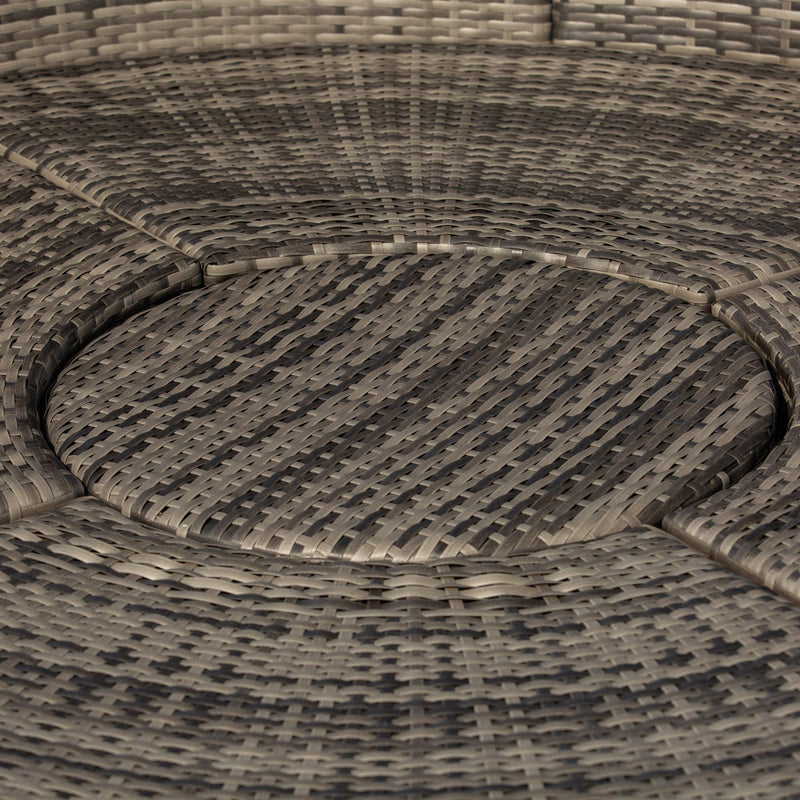 Rattan Garden Day Bed With Canopy, Grey