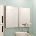 Bathroom Cabinet With Mirror, 63W x 13.5D x 60H cm, Walnut Kleankin
