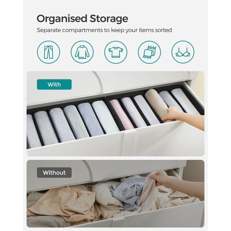 Songmics Underwear Drawer Organizer Black Set of 2 Songmics