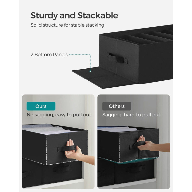 Songmics Underwear Drawer Organizer Black Set of 2 Songmics