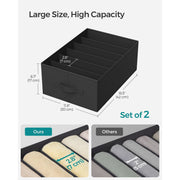Songmics Underwear Drawer Organizer Black Set of 2 Songmics