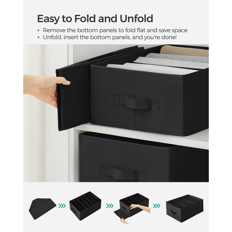 Songmics Underwear Drawer Organizer Black Set of 2 Songmics