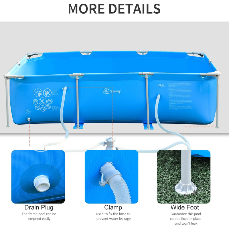 8ft Steel Frame Pool Set, Filter Pump, Rust Resistant Outsunny