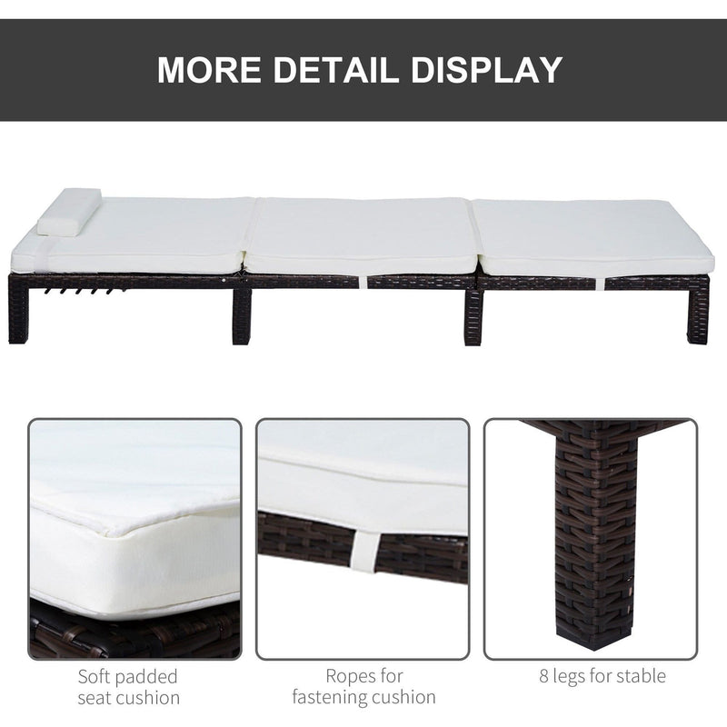 Rattan Sun Lounger With Cushions