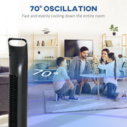 36" Tower Fan with Remote, 3 Speed, Oscillation, 7.5h Timer Homcom