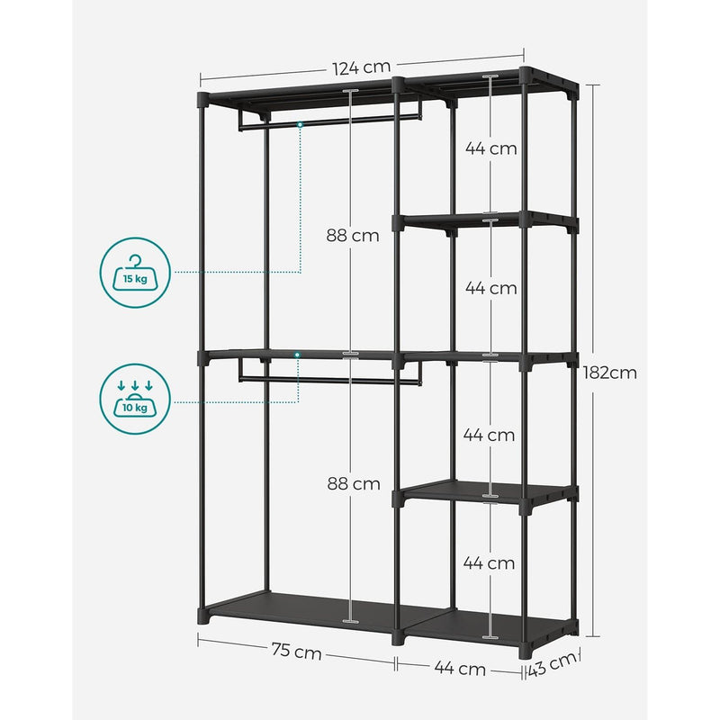 Portable Wardrobe Closets Black