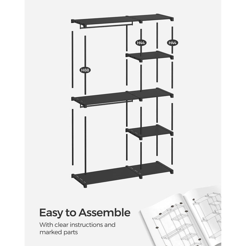 Portable Wardrobe Closets Black