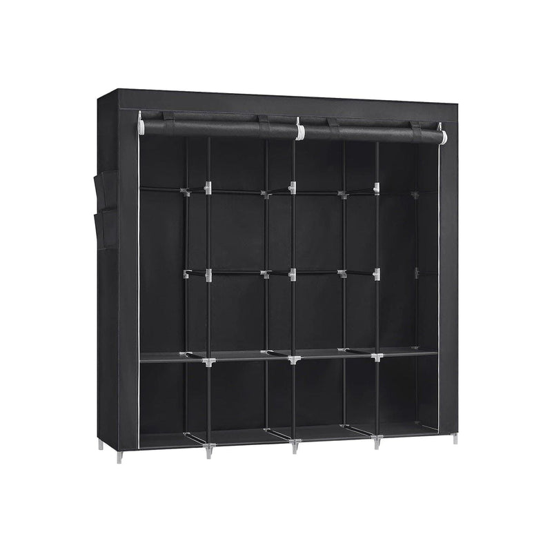 Portable Wardrobe With Cover Black