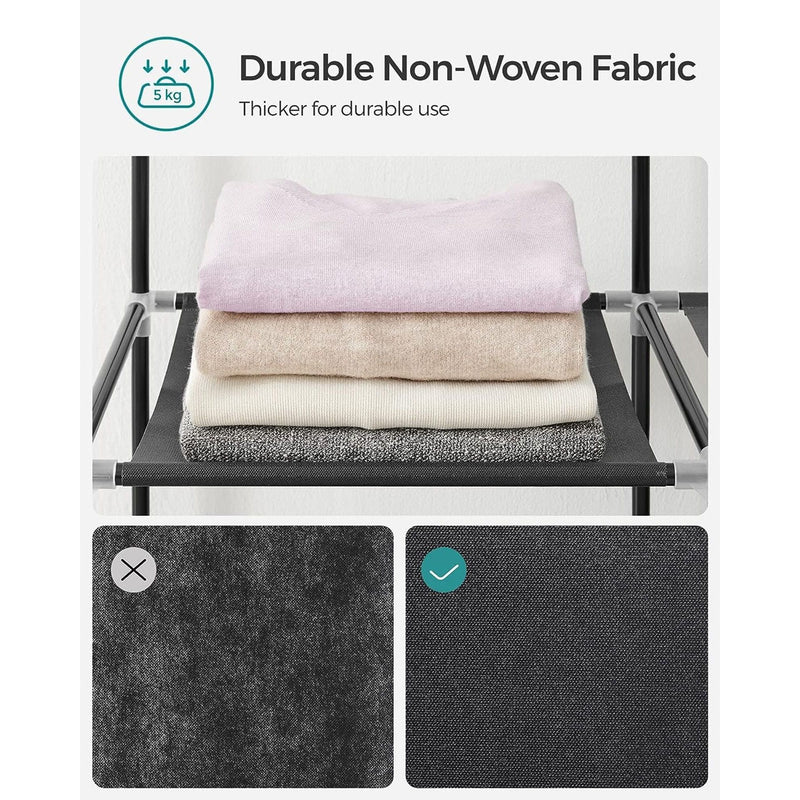 Portable Wardrobe With Cover Black