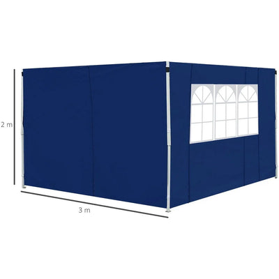 Replacement Gazebo Sides 3x3, Fits Most 3x3m Gazebos Outsunny