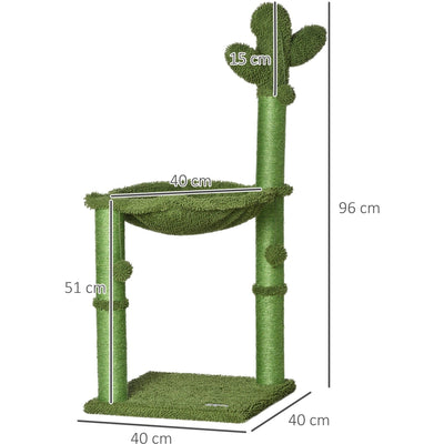 Cactus Cat Scratching Post, Hammock Bed, Dangling Ball Pawhut
