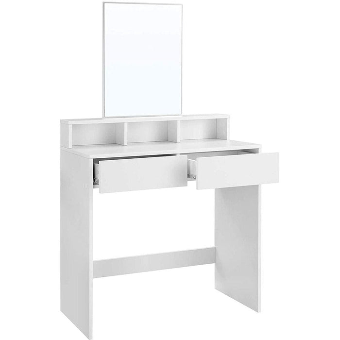 White Dressing Table With Mirror and Drawers by Vasagle