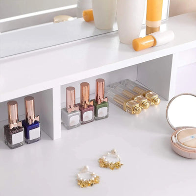 White Dressing Table With Mirror and Drawers by Vasagle