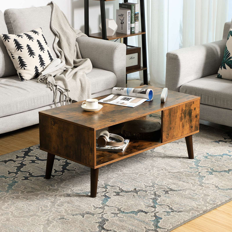 Retro Coffee Table With Storage by Vasagle