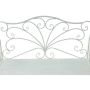 Outsunny Garden 2 Seater Metal Bench Park Seating Outdoor Furniture Chair w/ Decorative Backrest White Outsunny