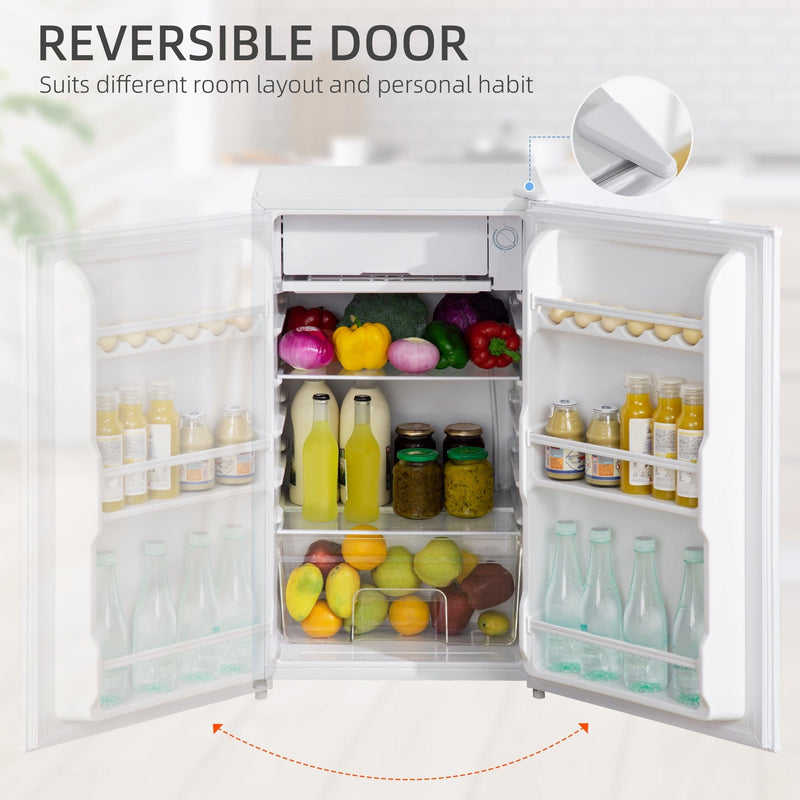 91L Under Counter Fridge With Chiller Box, White