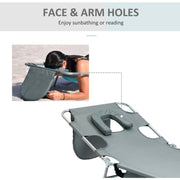Sun Lounger With Face Hole Outsunny