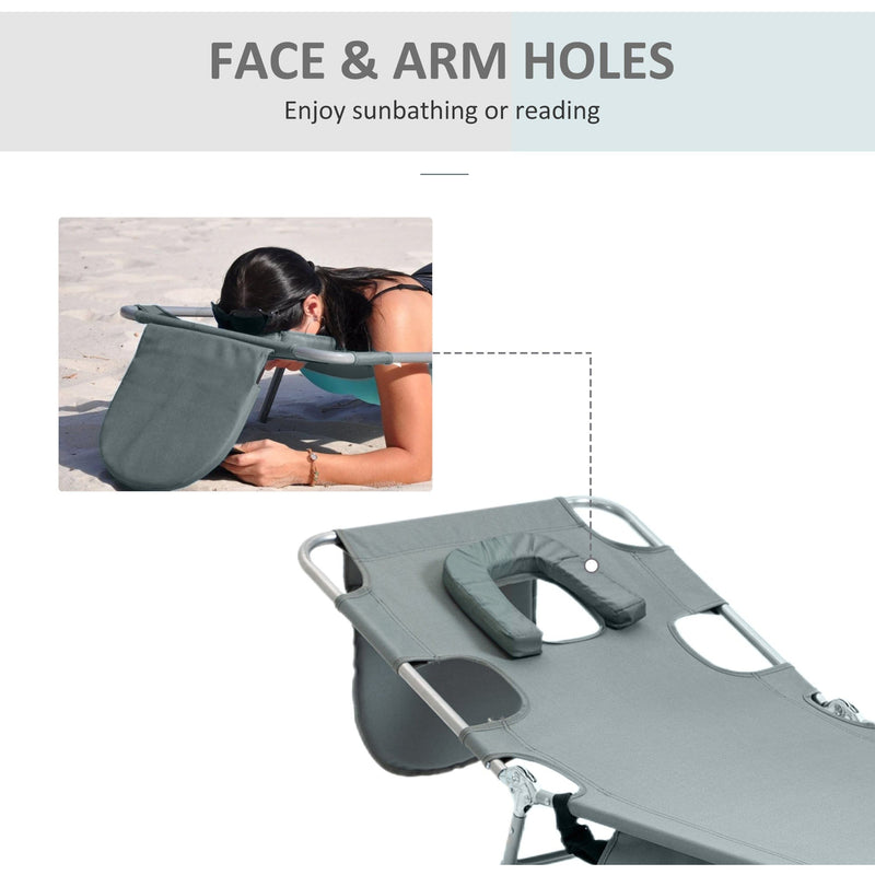 Sun Lounger With Face Hole Outsunny