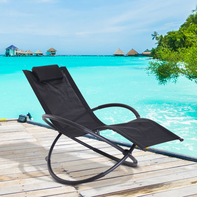 Grey Orbital Rocking Zero Gravity Chair Outsunny