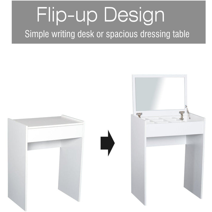 Dressing Table With Flip up Mirror and Stool