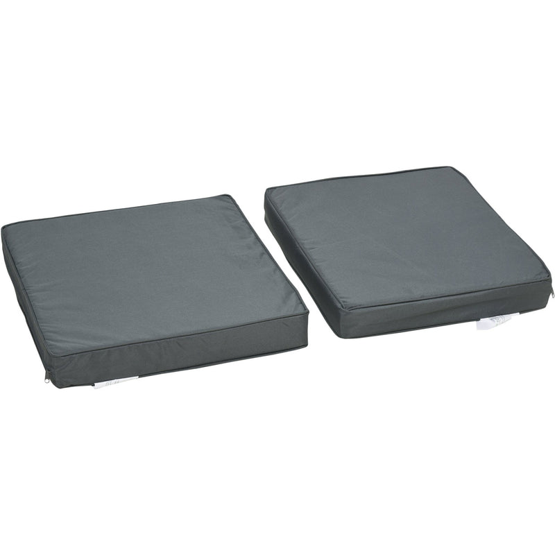 Outsunny Set of 2 Garden Seat and Back Cushion Set, Replacement Cushions for Outdoor Furniture with Seat Cushion and Back Cushion, Dark Grey Outsunny