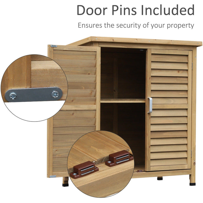 Small Outdoor Storage Cupboard - Solid Fir Wood - 87x46x96cm