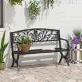 2 Seater Metal Garden Bench Outsunny