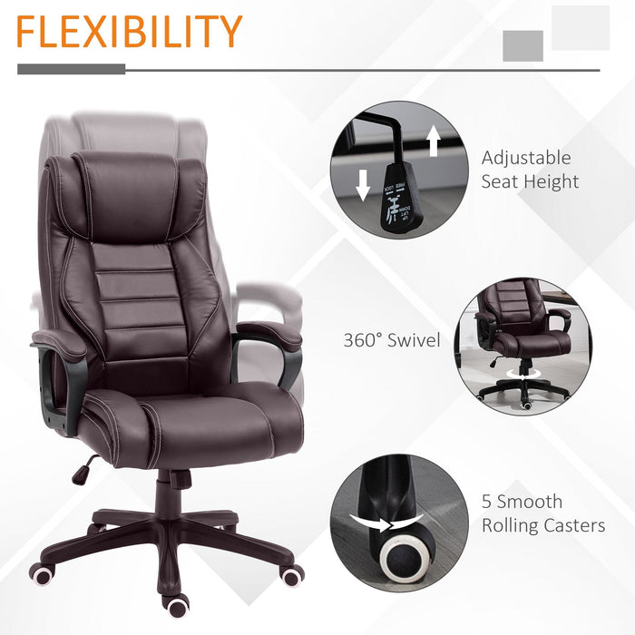 6 Point Vibrating Massage Office Chair, Swivel, Footrest