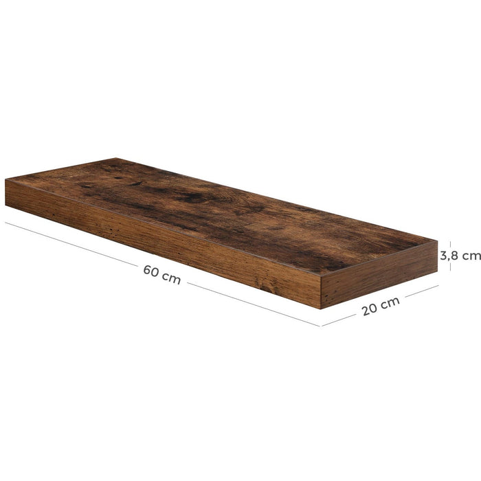 Vasgale Rustic Brown Floating Shelf (60cm)