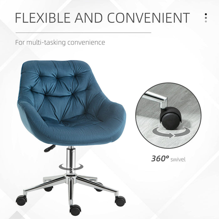 Blue Velvet Ergonomic Office Chair