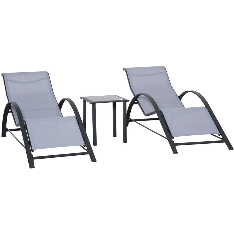 3-Piece Sun Loungers With Table