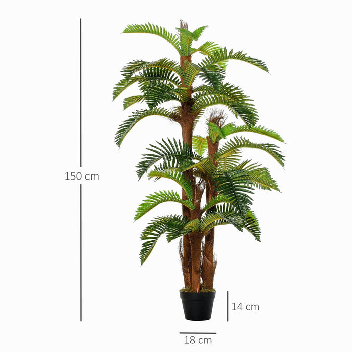 150cm Artificial Fern Tree, 36 Leaves, Indoor/Outdoor Décor