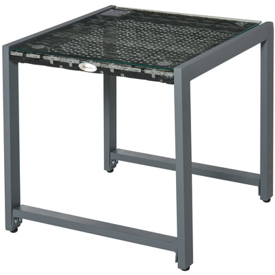 Outsunny Patio Wicker Coffee Table  Garden Rattan Desk Outsunny