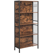 Industrial Bookcase With 5 Shelves by Vasagle Furniture - black steel frame with rustic brown shelves 