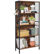 Industrial Bookcase With 5 Shelves by Vasagle Furniture - black steel frame with rustic brown shelves 