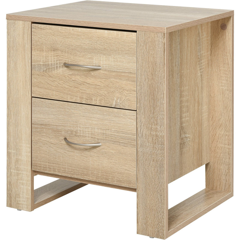 2 Drawer Bedside Table, Elevated Base