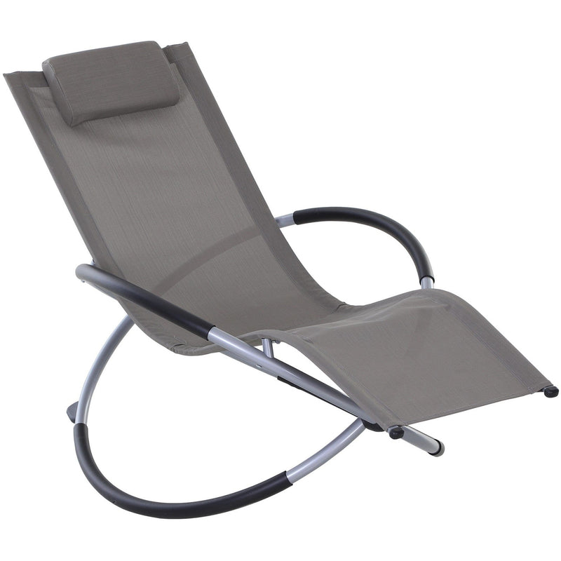 Grey Orbital Rocking Zero Gravity Chair Outsunny